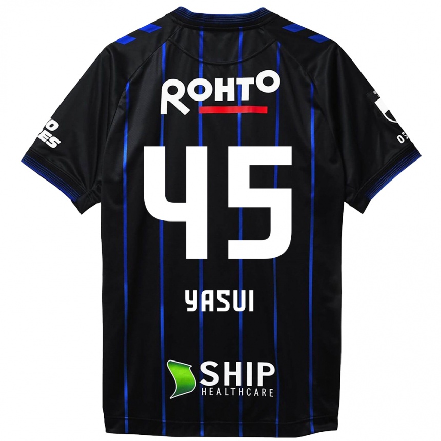 Kids Football Tsukasa Yasui #45 Black Blue Home Jersey 2024/25 T-Shirt Australia