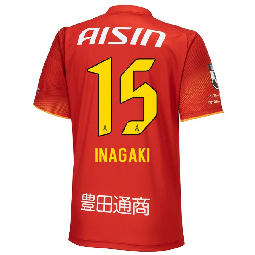 Kids Football Sho Inagaki #15 Red White Yellow Home Jersey 2024/25 T-Shirt Australia