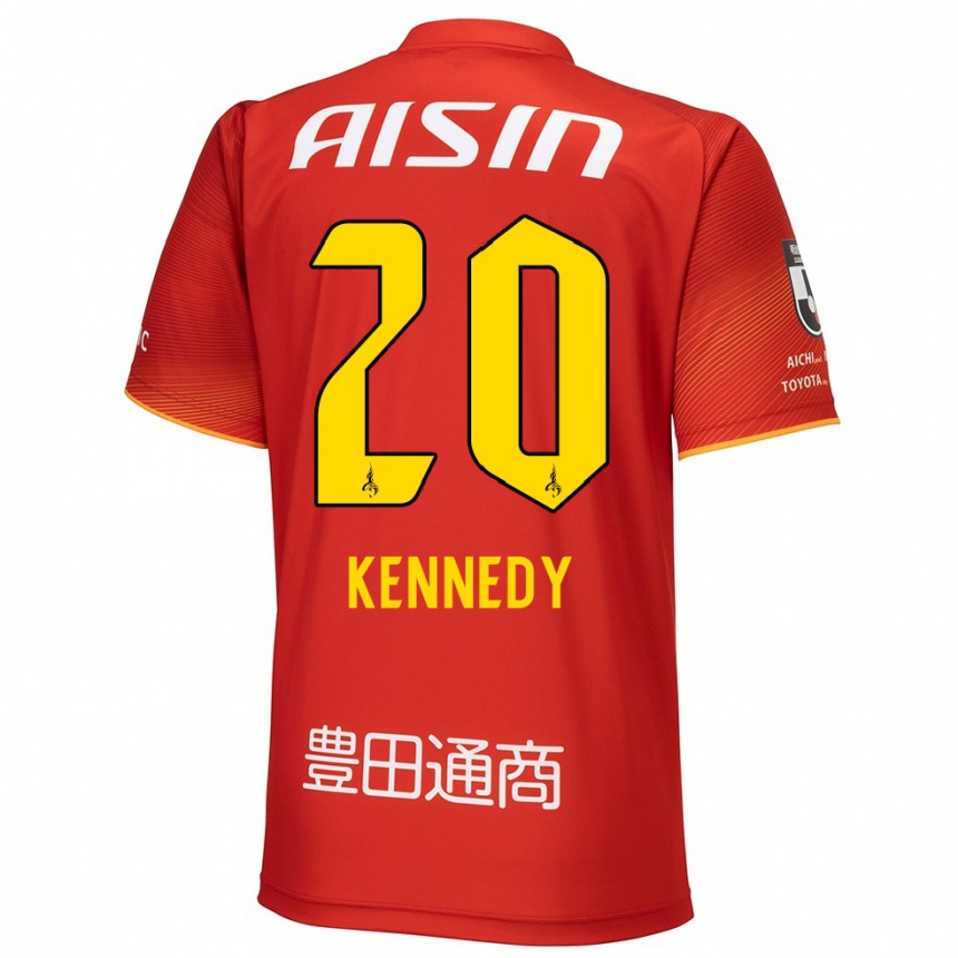 Kids Football Kennedy Egbus Mikuni #20 Red White Yellow Home Jersey 2024/25 T-Shirt Australia