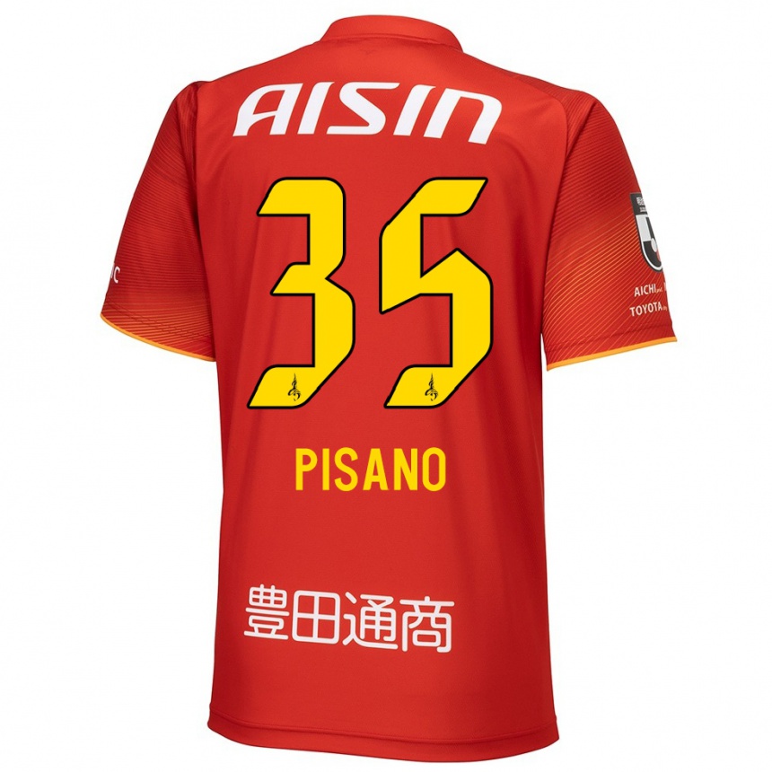 Kids Football Alexandre Pisano #35 Red White Yellow Home Jersey 2024/25 T-Shirt Australia