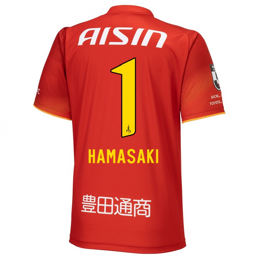 Kids Football Shiki Hamasaki #1 Red White Yellow Home Jersey 2024/25 T-Shirt Australia