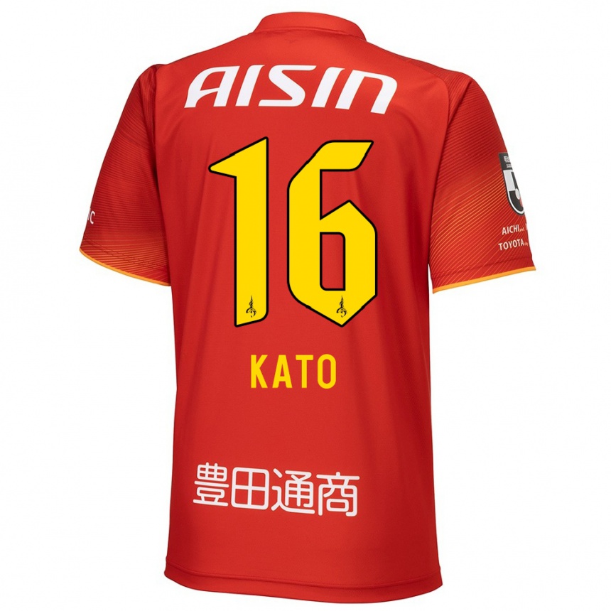 Kids Football Naotaro Kato #16 Red White Yellow Home Jersey 2024/25 T-Shirt Australia