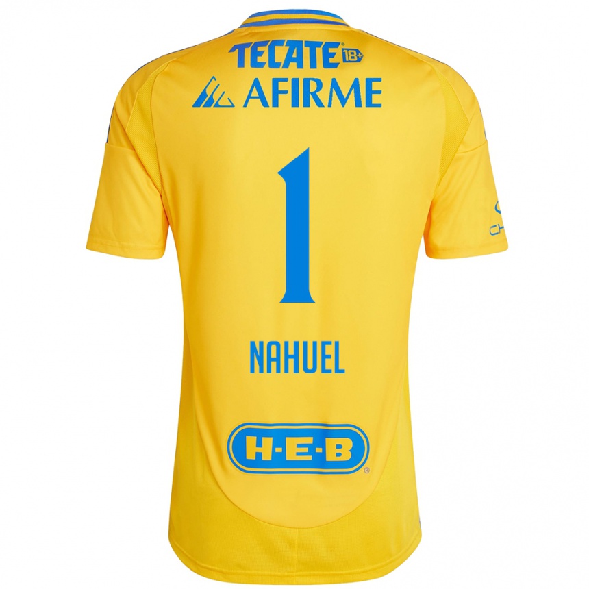 Kids Football Nahuel Guzmán #1 Gold Yellow Home Jersey 2024/25 T-Shirt Australia