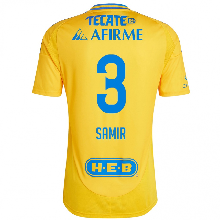 Kids Football Samir Caetano #3 Gold Yellow Home Jersey 2024/25 T-Shirt Australia