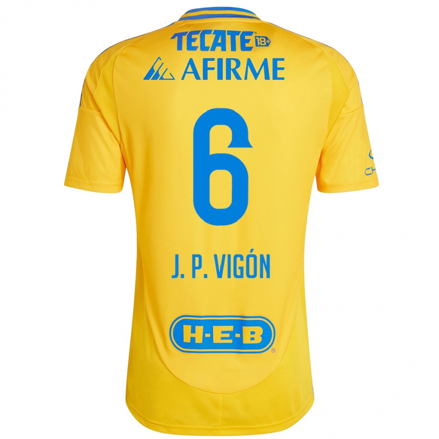 Kids Football Juan Pablo Vigón #6 Gold Yellow Home Jersey 2024/25 T-Shirt Australia