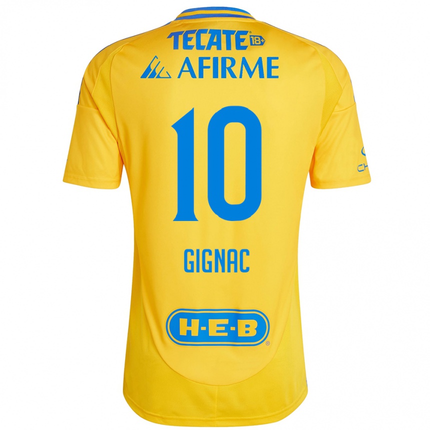 Kids Football André-Pierre Gignac #10 Gold Yellow Home Jersey 2024/25 T-Shirt Australia