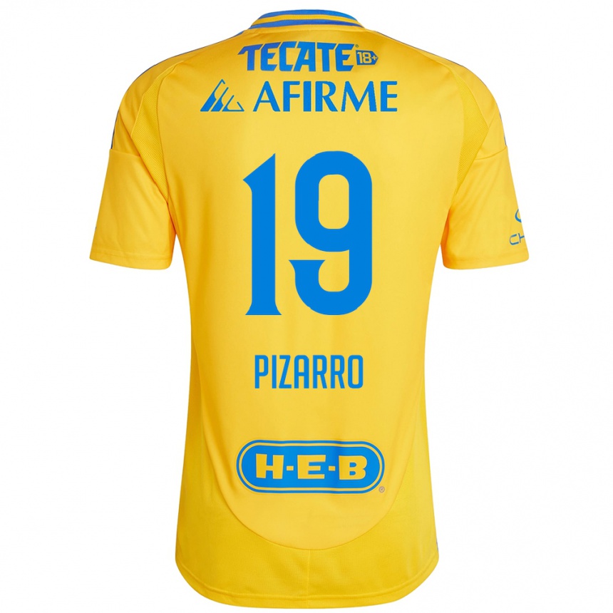 Kids Football Guido Pizarro #19 Gold Yellow Home Jersey 2024/25 T-Shirt Australia