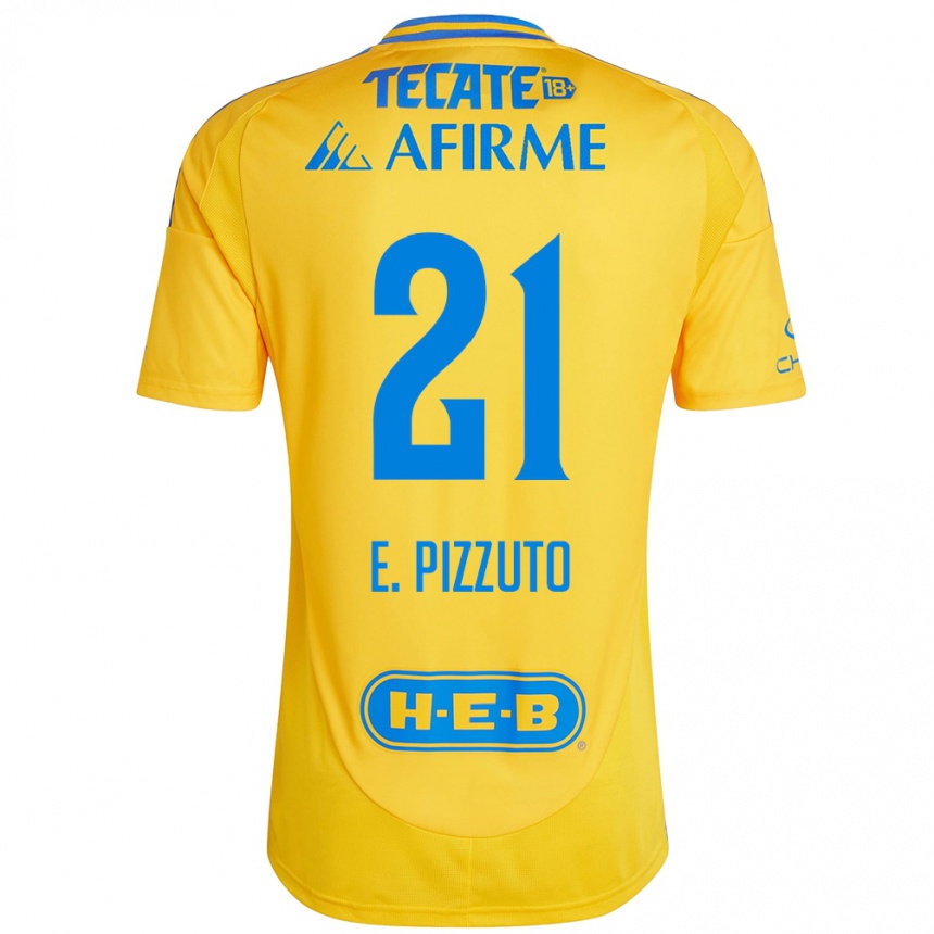 Kids Football Eugenio Pizzuto #21 Gold Yellow Home Jersey 2024/25 T-Shirt Australia