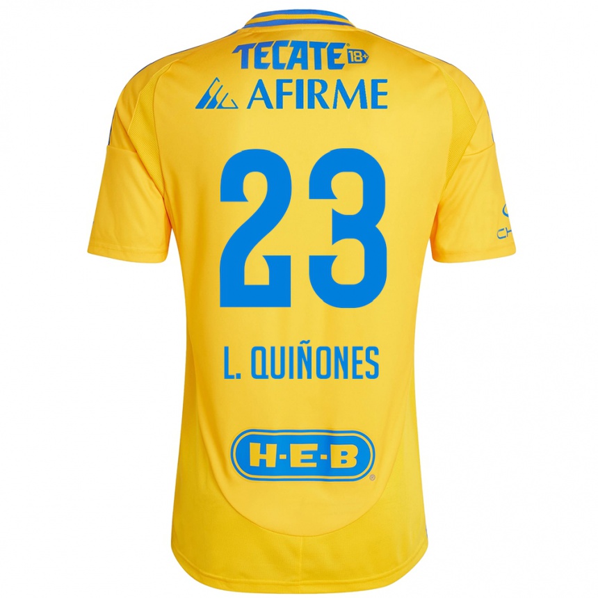 Kids Football Luis Quiñones #23 Gold Yellow Home Jersey 2024/25 T-Shirt Australia