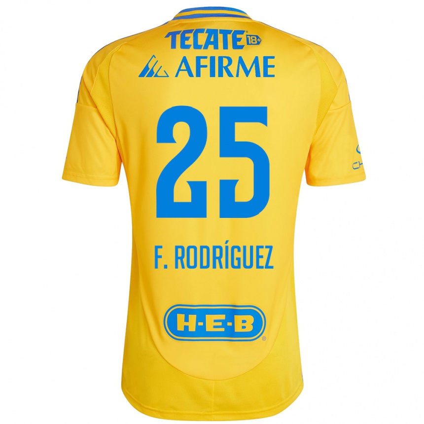 Kids Football Felipe Rodríguez #25 Gold Yellow Home Jersey 2024/25 T-Shirt Australia