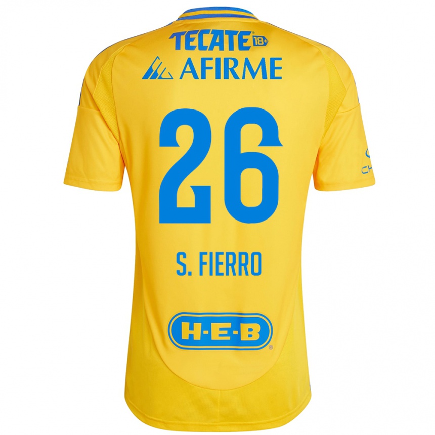 Kids Football Sebastián Fierro #26 Gold Yellow Home Jersey 2024/25 T-Shirt Australia