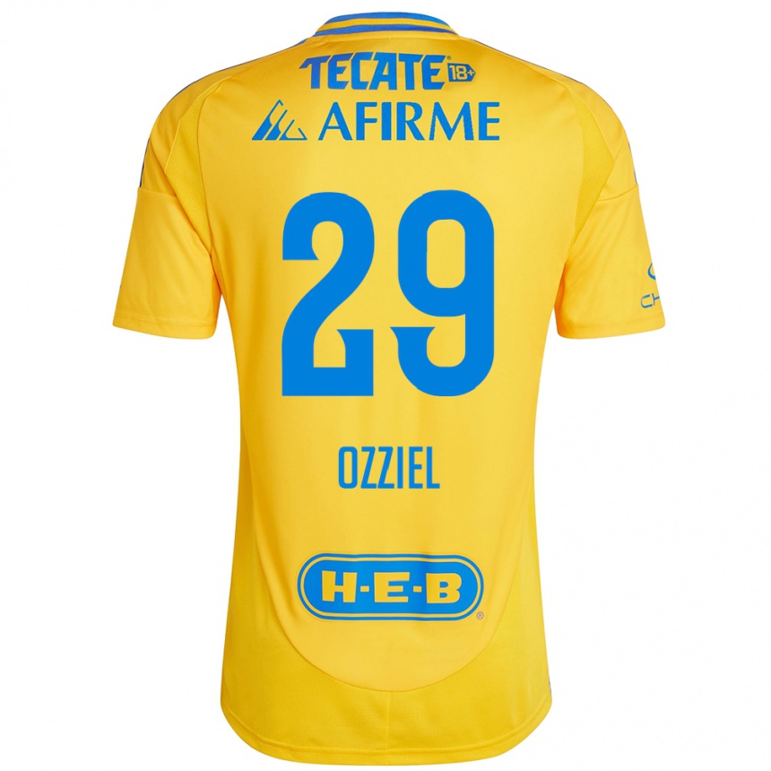 Kids Football Ozziel Herrera #29 Gold Yellow Home Jersey 2024/25 T-Shirt Australia