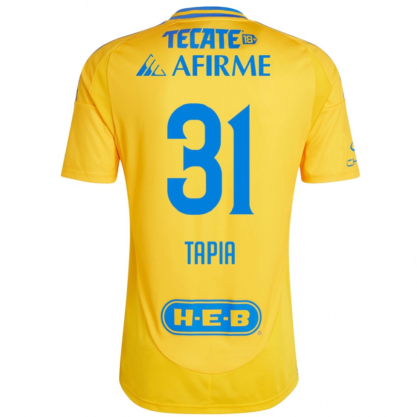 Kids Football Fernando Tapia #31 Gold Yellow Home Jersey 2024/25 T-Shirt Australia