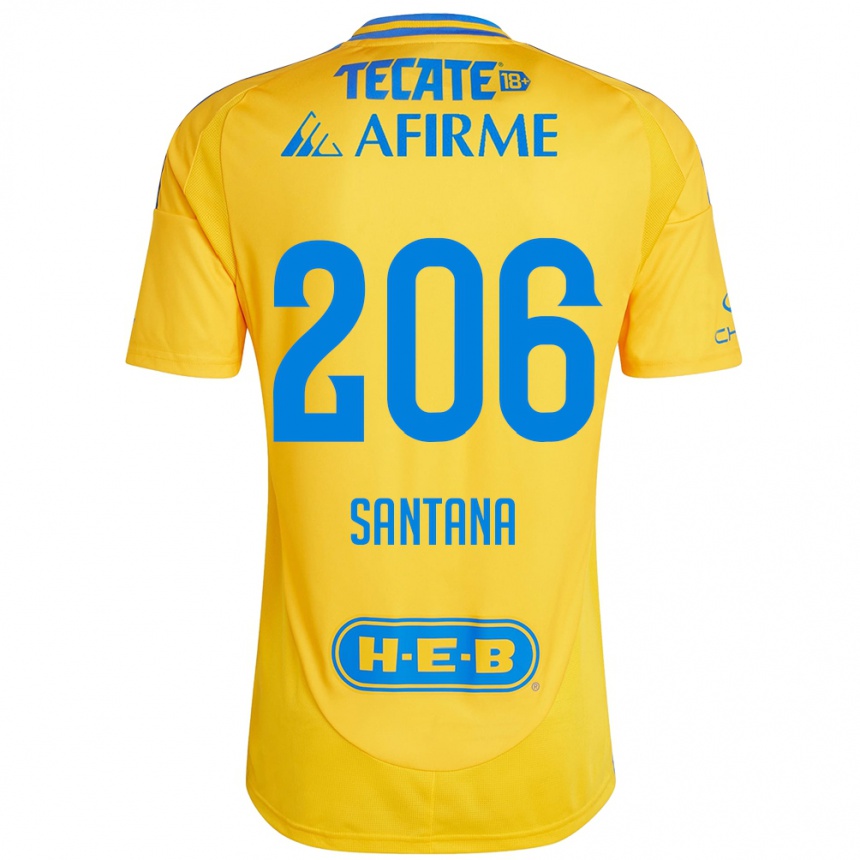 Kids Football Joel Santana #206 Gold Yellow Home Jersey 2024/25 T-Shirt Australia