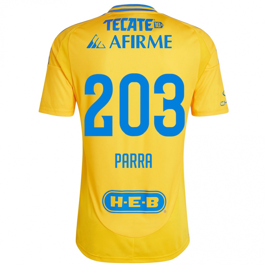 Kids Football Bernardo Parra #203 Gold Yellow Home Jersey 2024/25 T-Shirt Australia