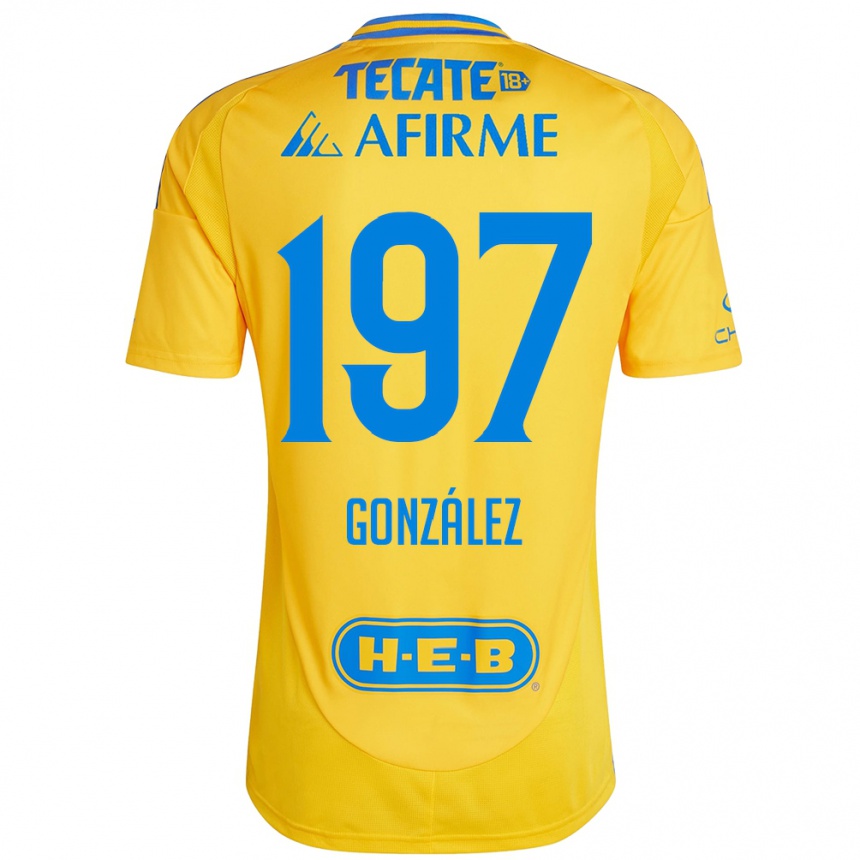 Kids Football Germán González #197 Gold Yellow Home Jersey 2024/25 T-Shirt Australia