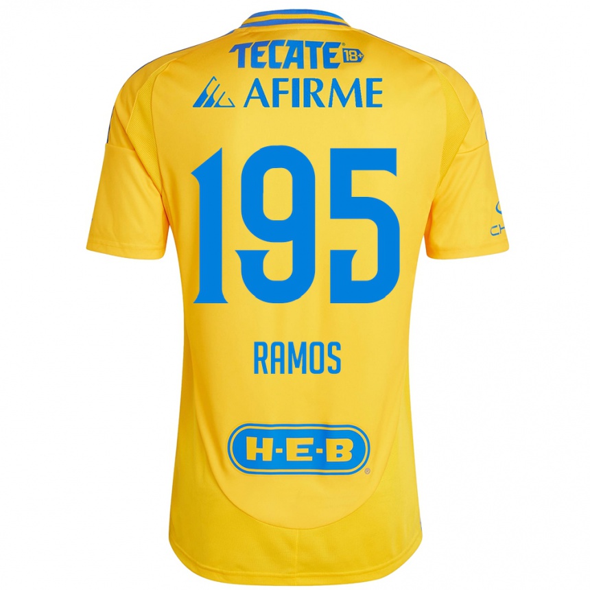 Kids Football Rodrigo Ramos #195 Gold Yellow Home Jersey 2024/25 T-Shirt Australia