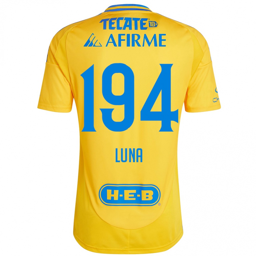 Kids Football Juan Luna #194 Gold Yellow Home Jersey 2024/25 T-Shirt Australia