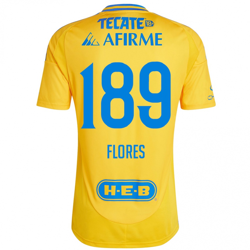 Kids Football Rolando Flores #189 Gold Yellow Home Jersey 2024/25 T-Shirt Australia