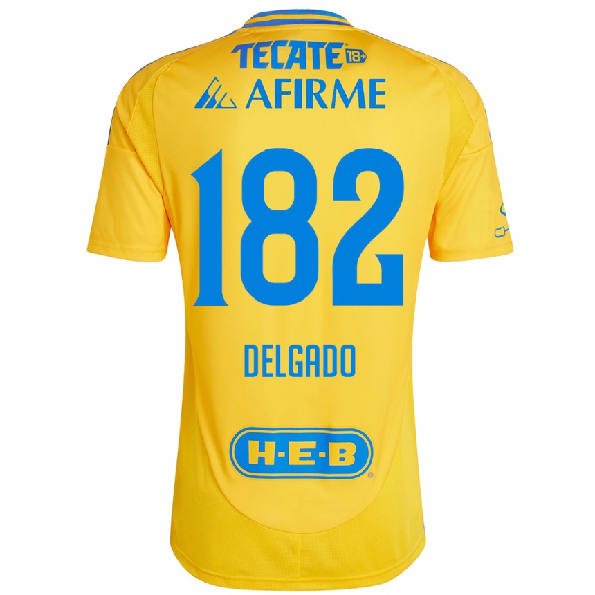 Kids Football Arturo Delgado #182 Gold Yellow Home Jersey 2024/25 T-Shirt Australia