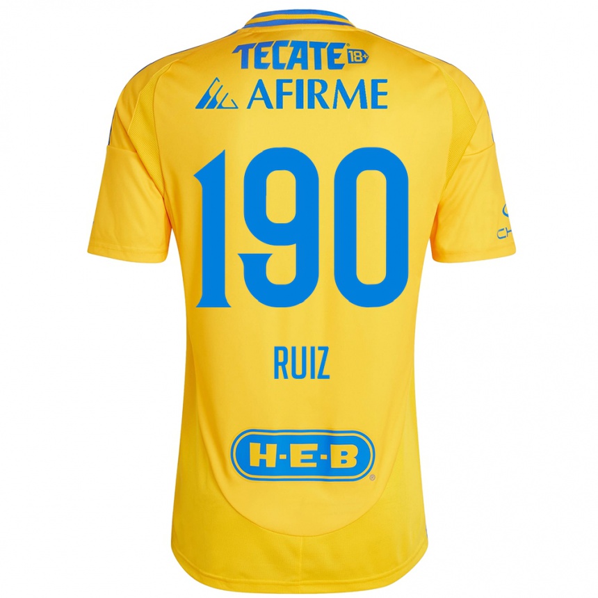 Kids Football Óscar Ruiz #190 Gold Yellow Home Jersey 2024/25 T-Shirt Australia