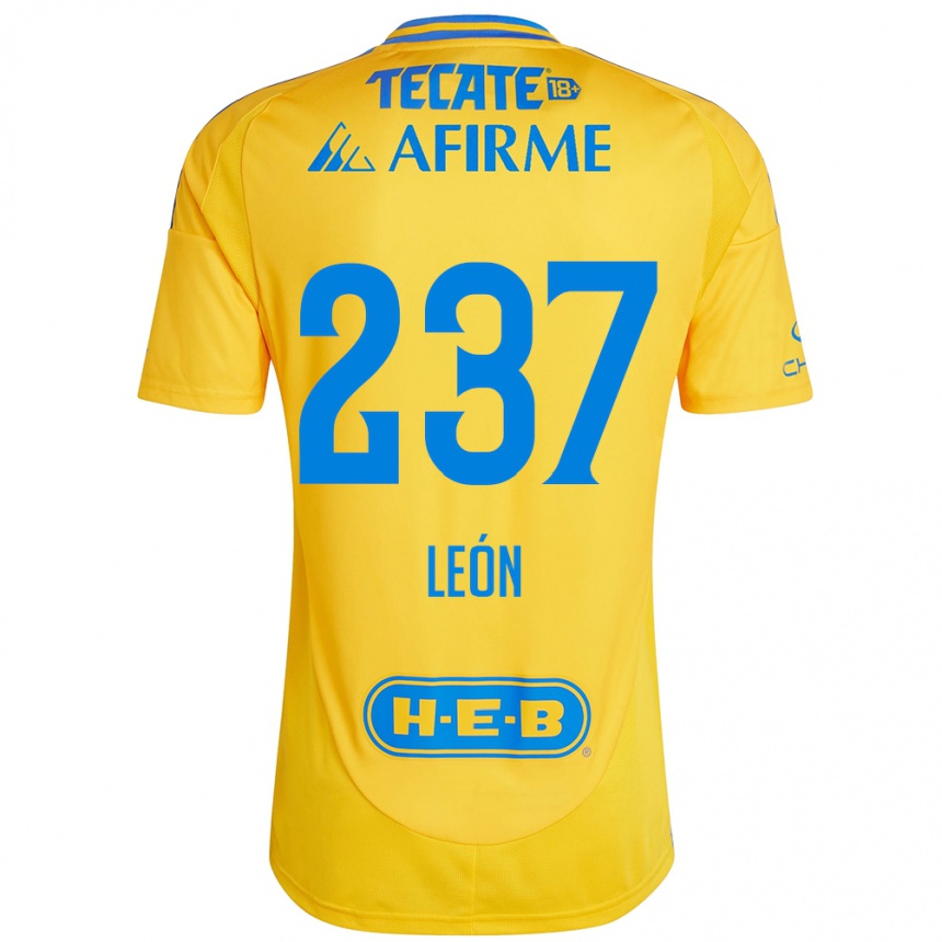 Kids Football Gabriel León #237 Gold Yellow Home Jersey 2024/25 T-Shirt Australia