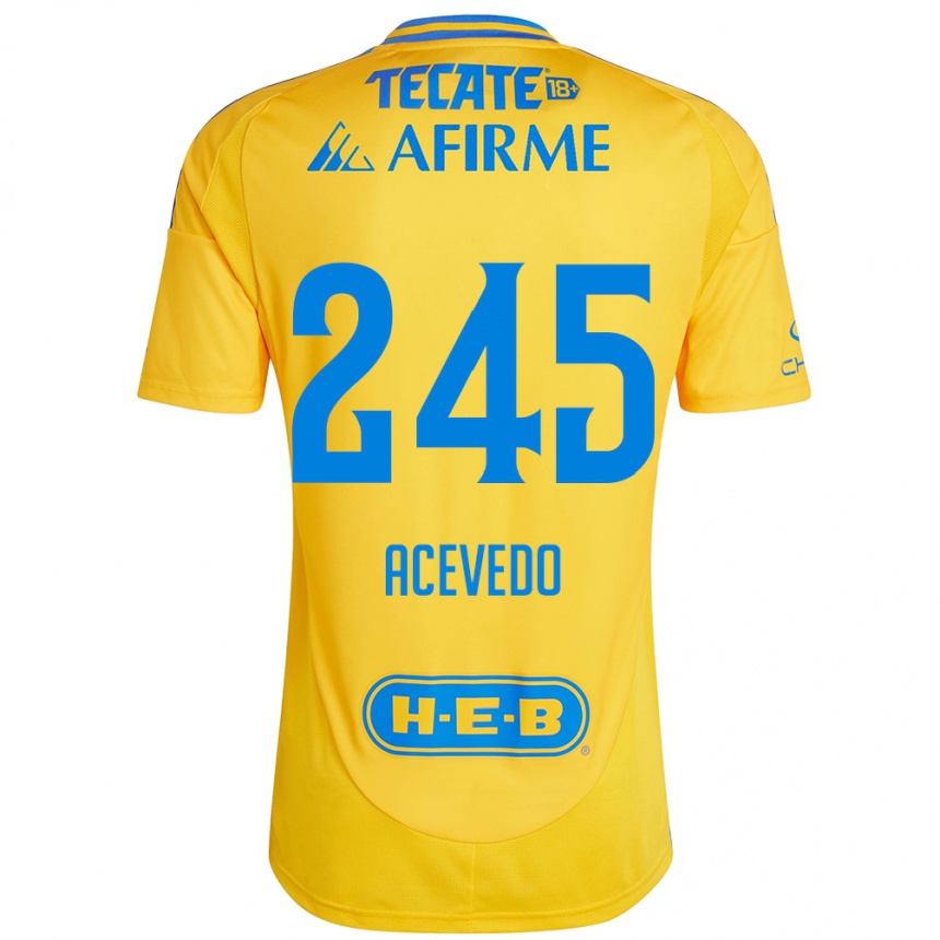 Kids Football Kevin Acevedo #245 Gold Yellow Home Jersey 2024/25 T-Shirt Australia