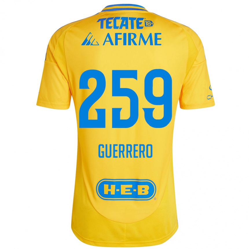 Kids Football Erick Guerrero #259 Gold Yellow Home Jersey 2024/25 T-Shirt Australia