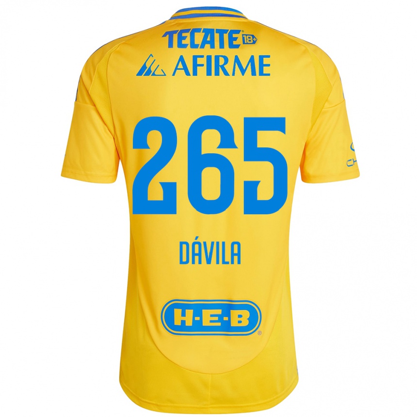 Kids Football Emiliano Dávila #265 Gold Yellow Home Jersey 2024/25 T-Shirt Australia