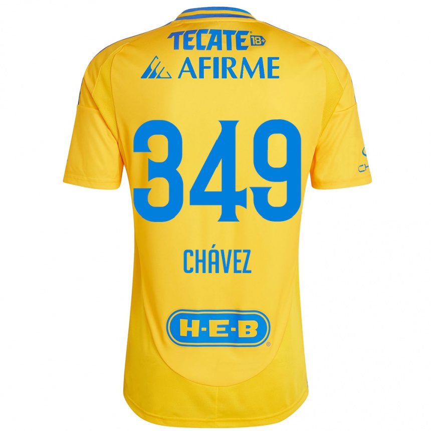 Kids Football Jorge Chávez #349 Gold Yellow Home Jersey 2024/25 T-Shirt Australia