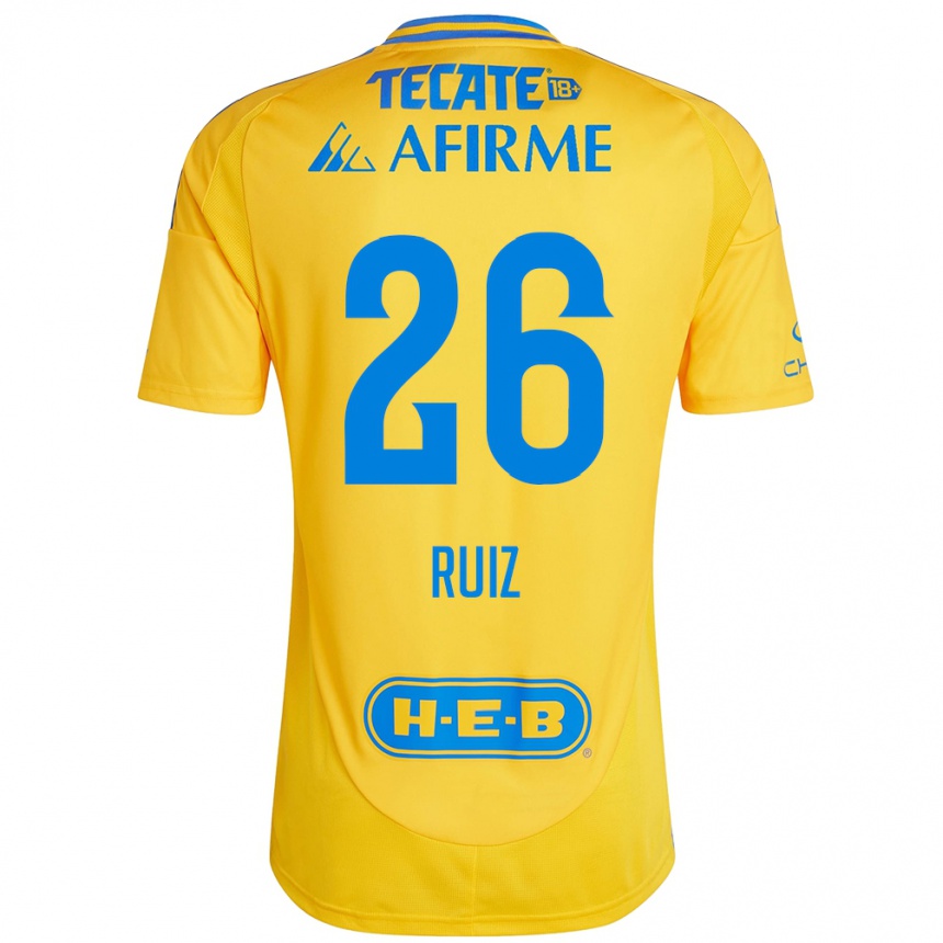 Kids Football Michel Ruiz #26 Gold Yellow Home Jersey 2024/25 T-Shirt Australia