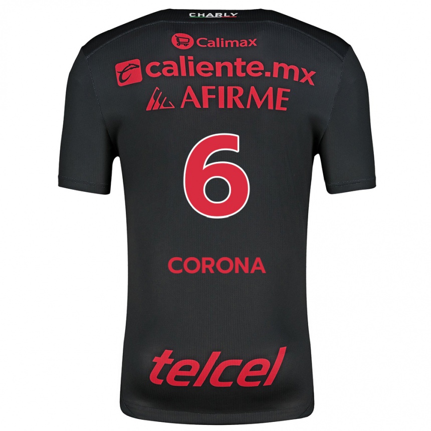 Kids Football Joe Corona #6 Black Red Home Jersey 2024/25 T-Shirt Australia