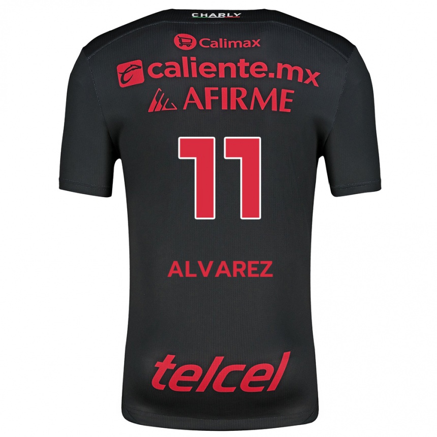 Kids Football Efraín Álvarez #11 Black Red Home Jersey 2024/25 T-Shirt Australia