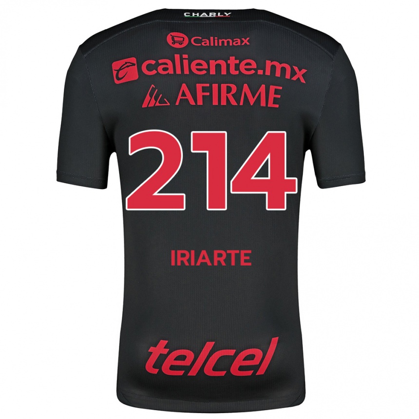 Kids Football Oliver Iriarte #214 Black Red Home Jersey 2024/25 T-Shirt Australia