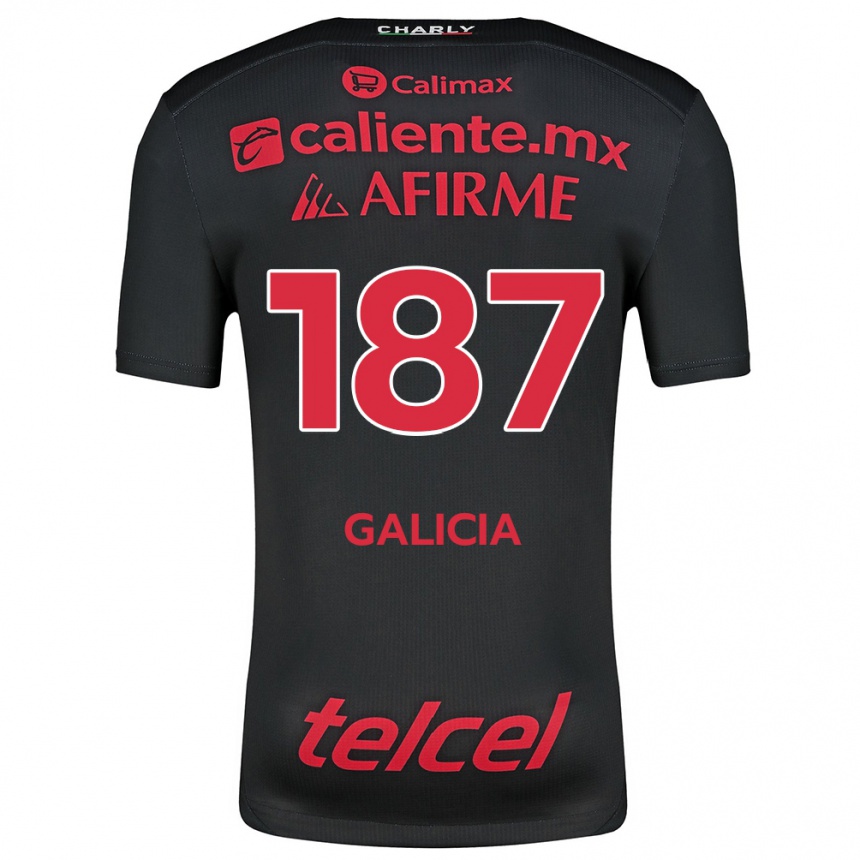 Kids Football Carlos Galicia #187 Black Red Home Jersey 2024/25 T-Shirt Australia