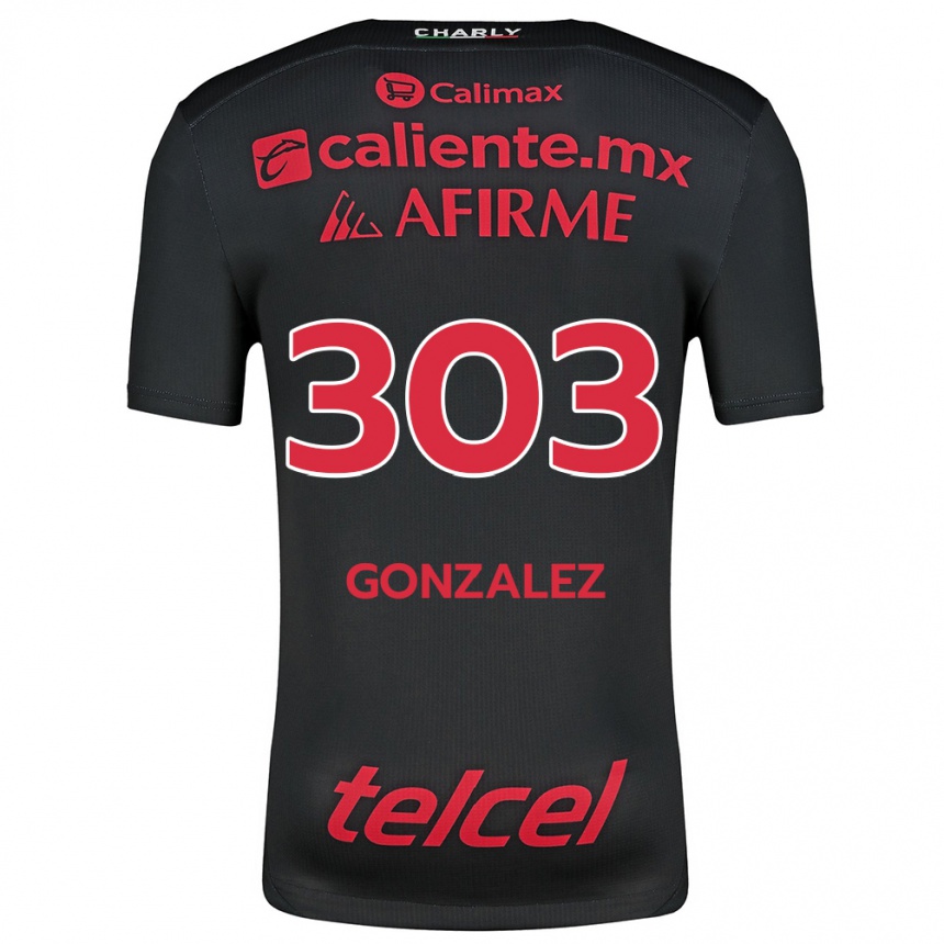 Kids Football Osmar González #303 Black Red Home Jersey 2024/25 T-Shirt Australia