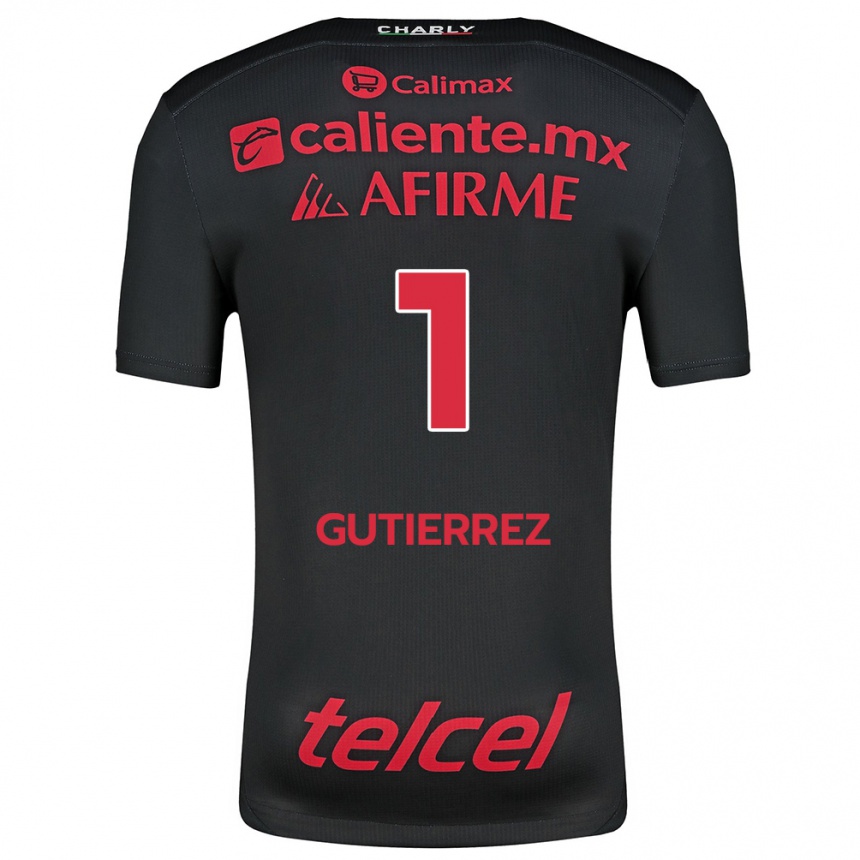 Kids Football Alejandra Gutiérrez #1 Black Red Home Jersey 2024/25 T-Shirt Australia