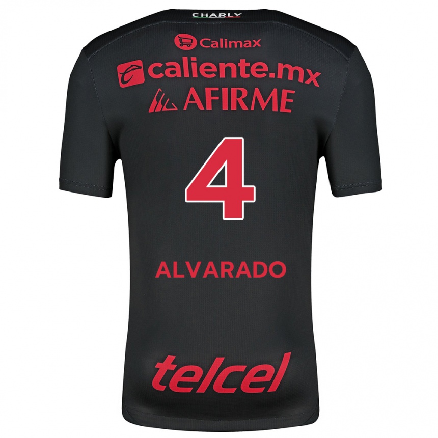 Kids Football Mónica Alvarado #4 Black Red Home Jersey 2024/25 T-Shirt Australia