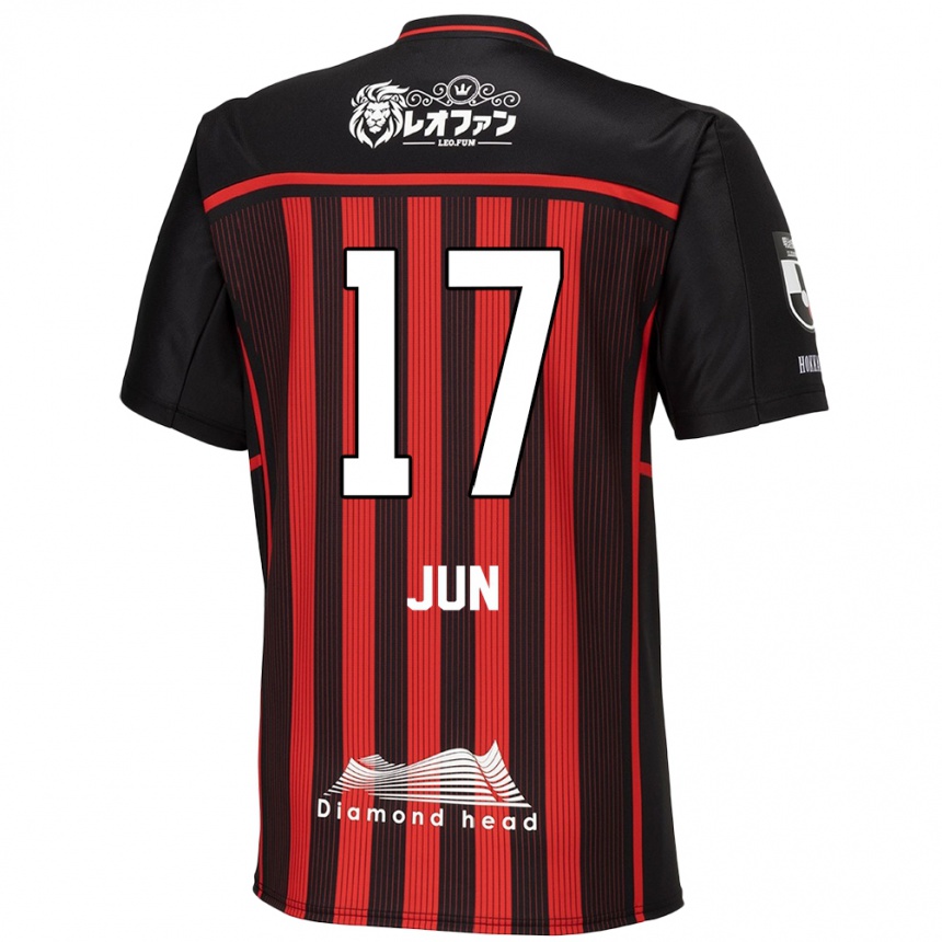 Kids Football Jun Kodama #17 Red Black Home Jersey 2024/25 T-Shirt Australia