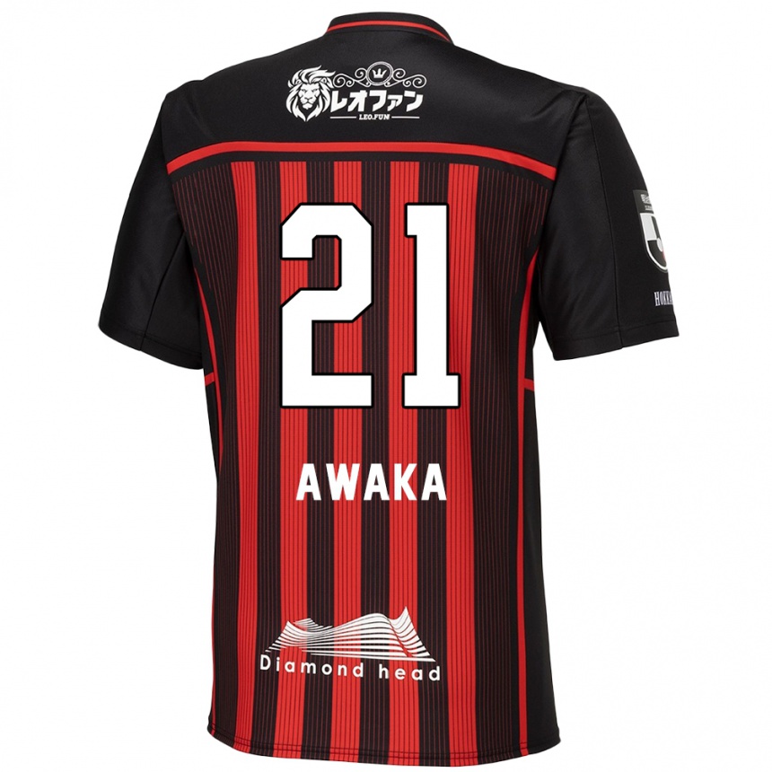 Kids Football Shunta Awaka #21 Red Black Home Jersey 2024/25 T-Shirt Australia