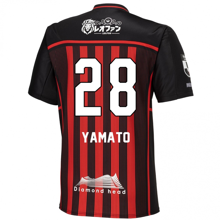 Kids Football Yamato Okada #28 Red Black Home Jersey 2024/25 T-Shirt Australia