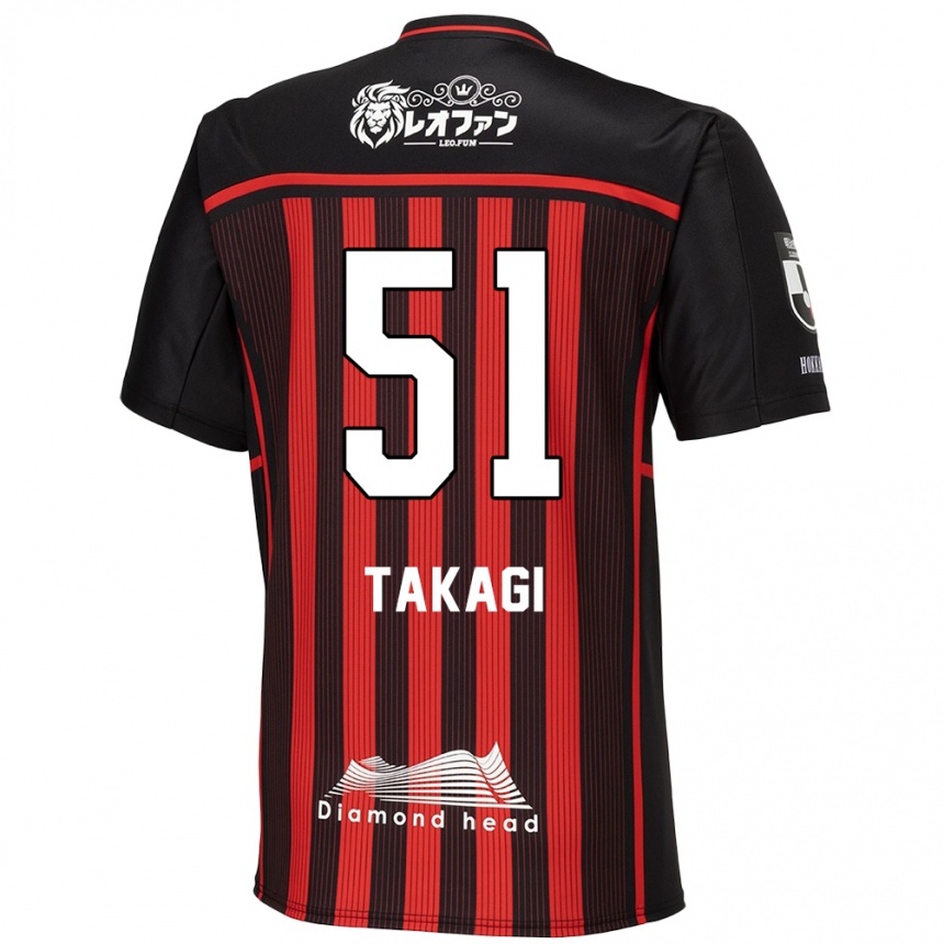 Kids Football Shun Takagi #51 Red Black Home Jersey 2024/25 T-Shirt Australia