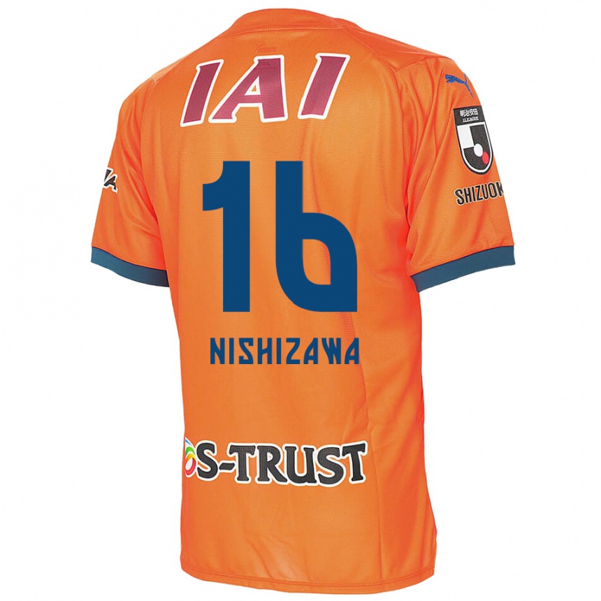 Kids Football Kenta Nishizawa #16 Orange Blue Home Jersey 2024/25 T-Shirt Australia