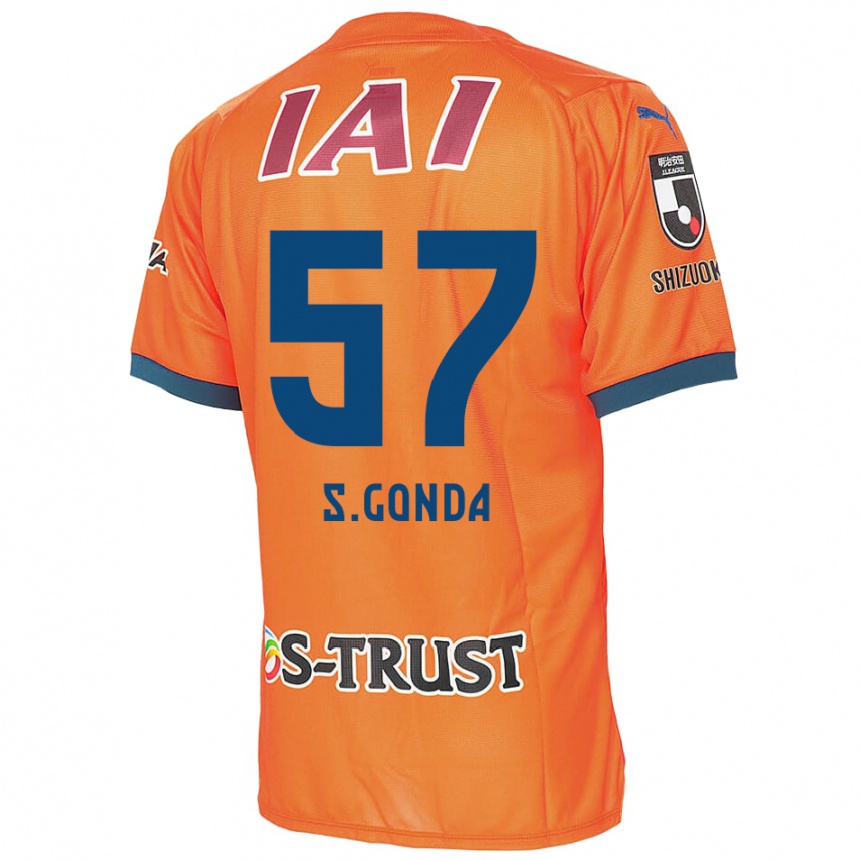 Kids Football Shuichi Gonda #57 Orange Blue Home Jersey 2024/25 T-Shirt Australia