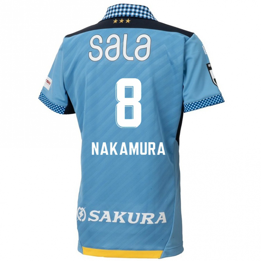 Kids Football Shunta Nakamura #8 Blue Black Home Jersey 2024/25 T-Shirt Australia