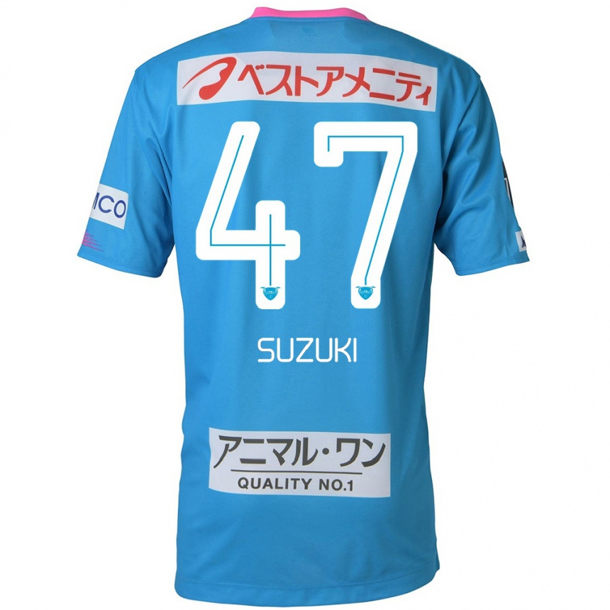 Kids Football Daichi Suzuki #47 Blue Pink Home Jersey 2024/25 T-Shirt Australia