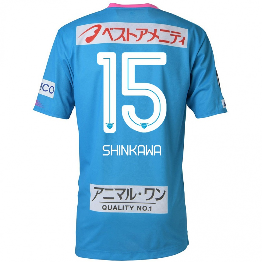 Kids Football Shion Shinkawa #15 Blue Pink Home Jersey 2024/25 T-Shirt Australia