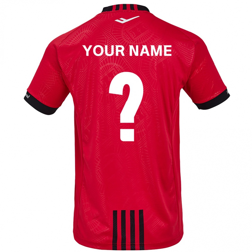 Kids Football Your Name #0 Red Black Home Jersey 2024/25 T-Shirt Australia