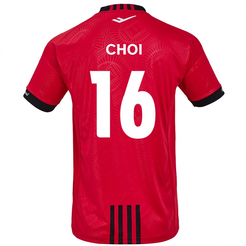 Kids Football Jun Choi #16 Red Black Home Jersey 2024/25 T-Shirt Australia