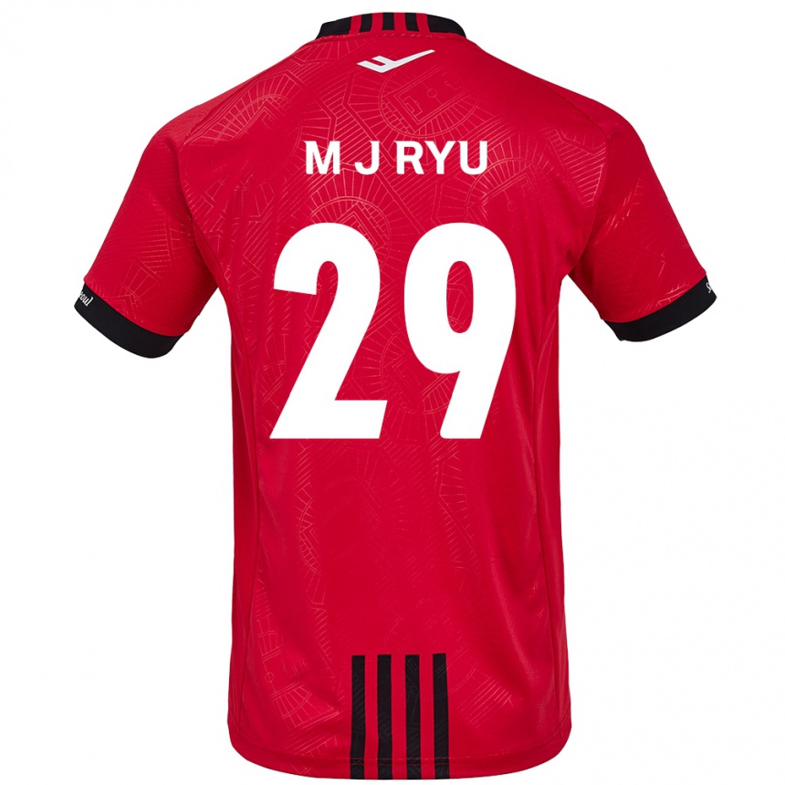 Kids Football Jae-Moon Ryu #29 Red Black Home Jersey 2024/25 T-Shirt Australia